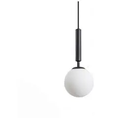 HOME NEAT - Lámpara colgante moderna con bola de cristal negro lámpara de techo.