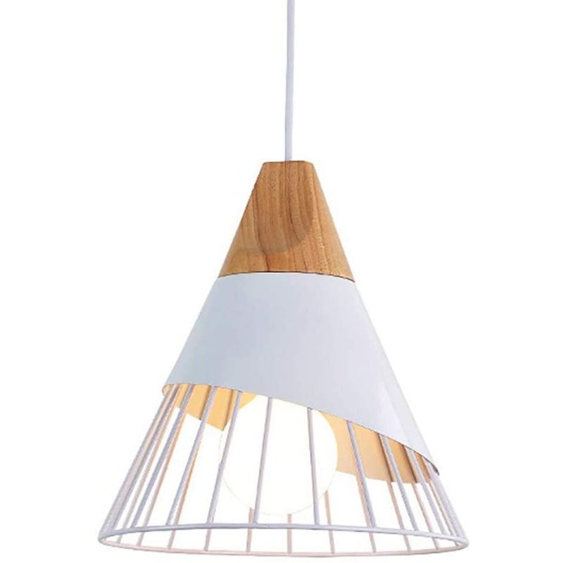 HOME NEAT - Colgante de luz nórdica lámpara de techo metal E27 ø25cm - blanco…