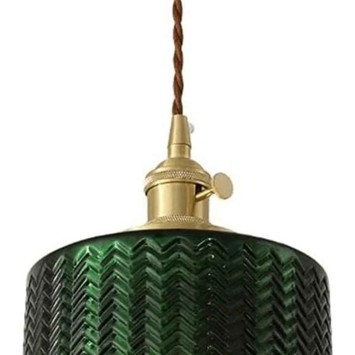 HOME NEAT - Lámpara Colgante De Vidrio Con Patrón De Ondas Ø16cm - Verde
