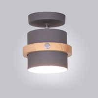 Lámpara de techo madera moderna ø15cm Gris E27