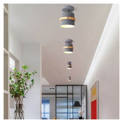 Imagen 2 del producto Lámpara de techo madera moderna ø15cm Gris E27