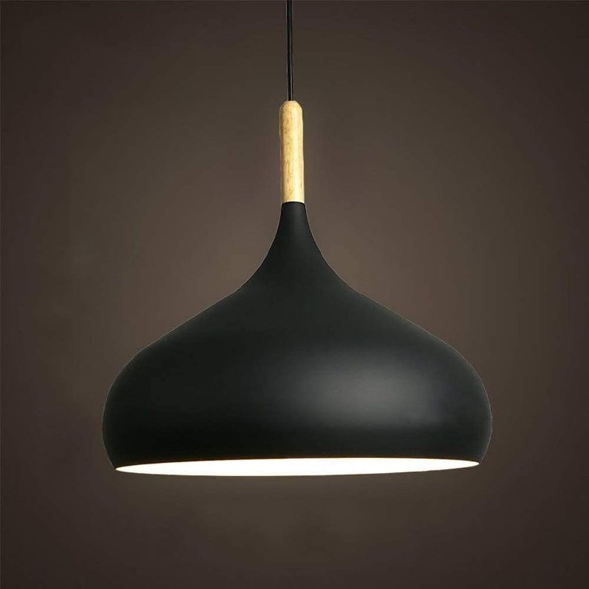 HOME NEAT - Iluminación de techo luz colgante lámpara de techo madera negro