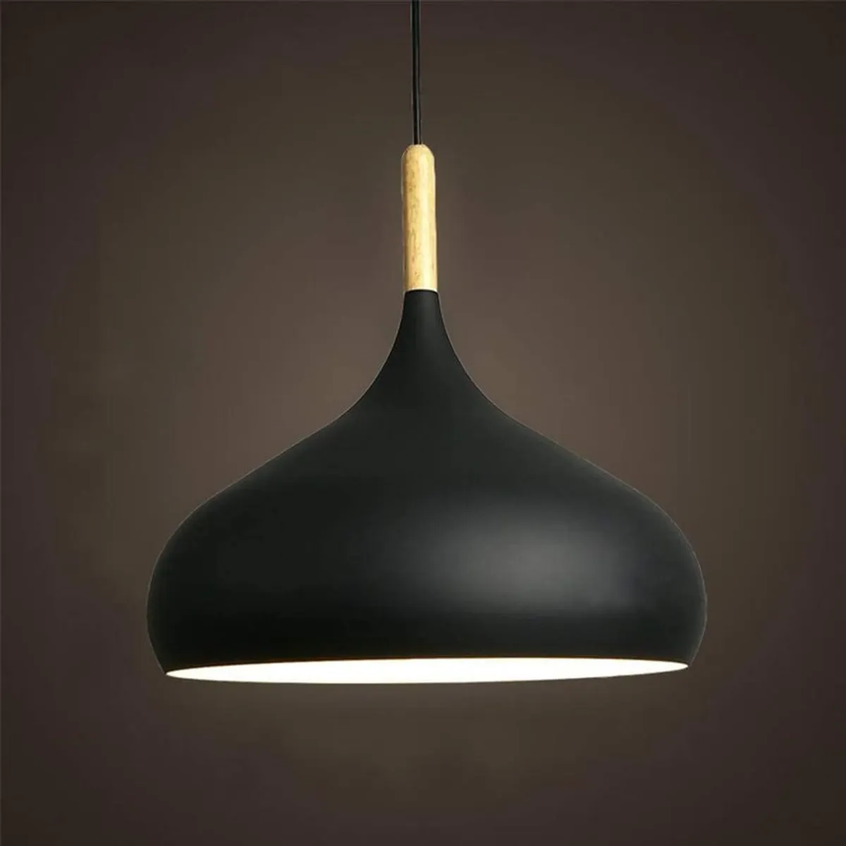 HOME NEAT - Iluminación de techo luz colgante lámpara de techo madera negro