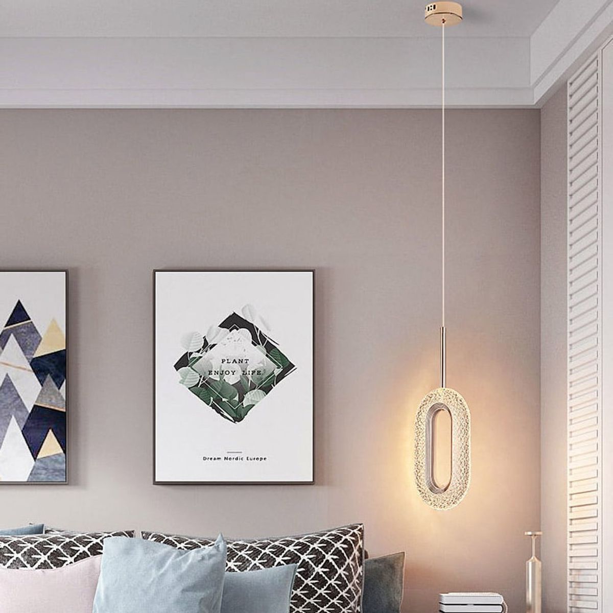 HOME NEAT - LED lámpara de techo de cristal moderna 3 colores para habitacion