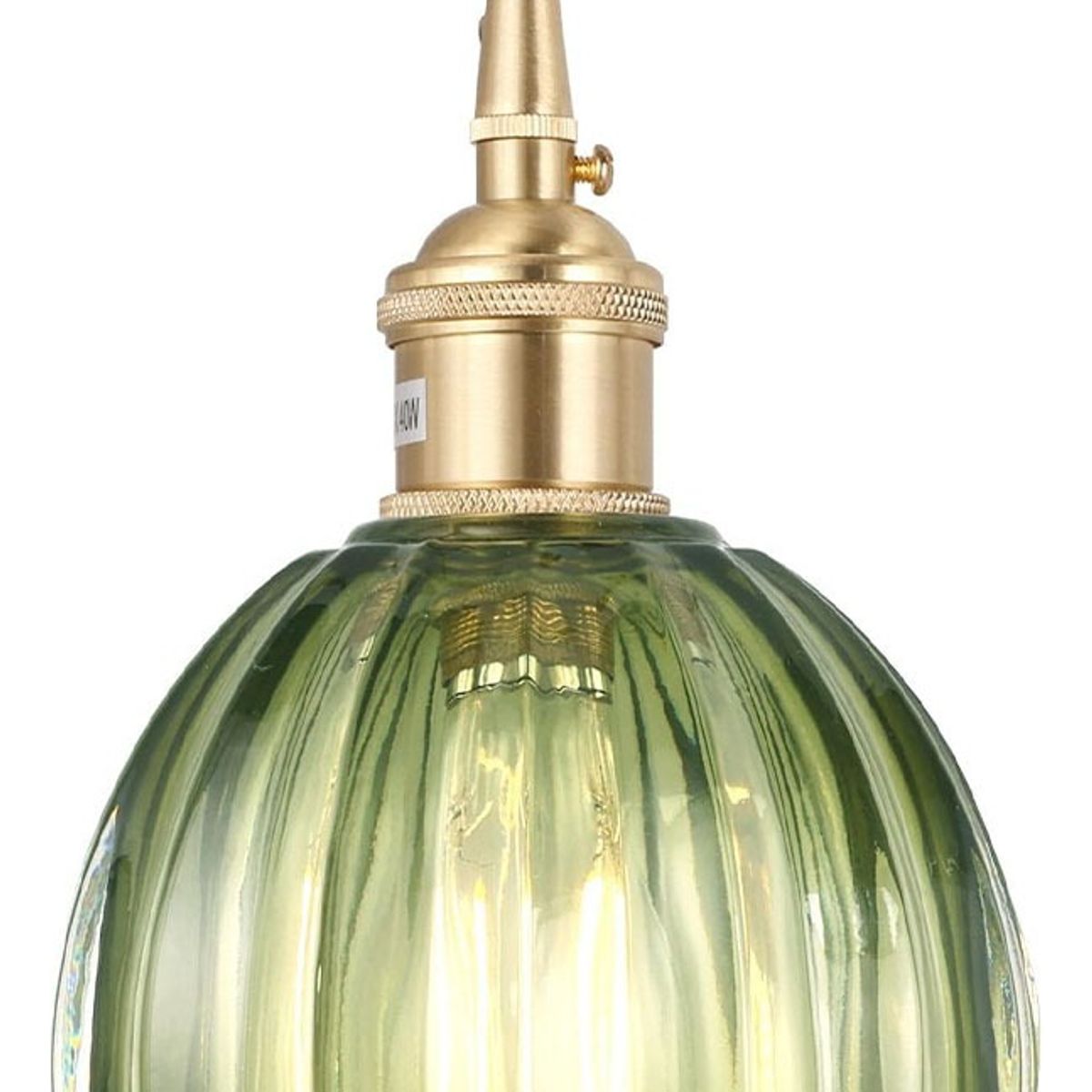 HOME NEAT - Lámpara Colgante De Vidrio Rayado Flor Ø12cm - Verde