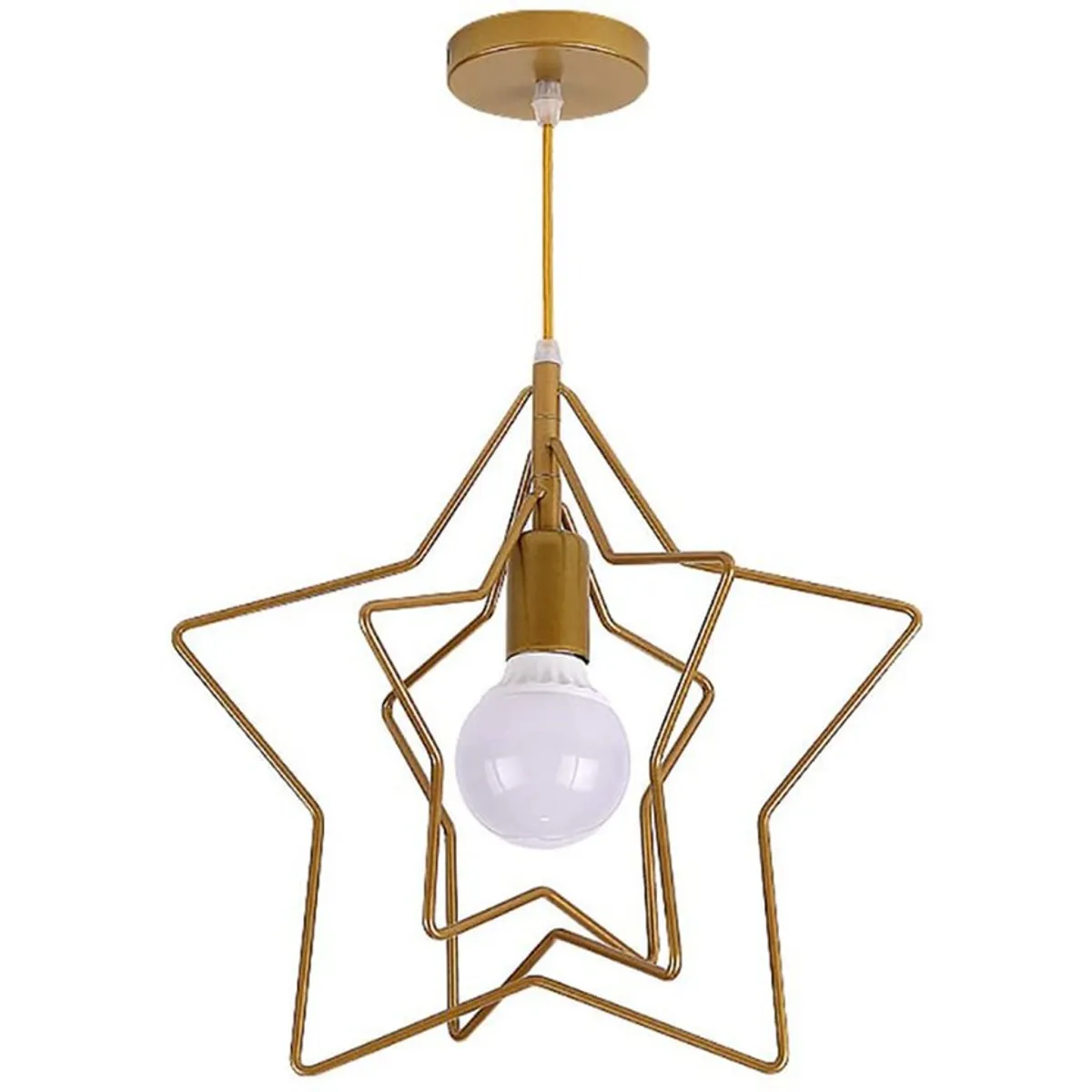 HOME NEAT - Lámpara de techo con forma de estrella lámpara colgante E27 Oro