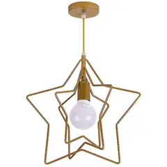 HOME NEAT - Lámpara de techo con forma de estrella lámpara colgante E27 Oro