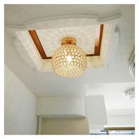 Moderna lámpara de techo cristal con sombra hierro ø15cm oro