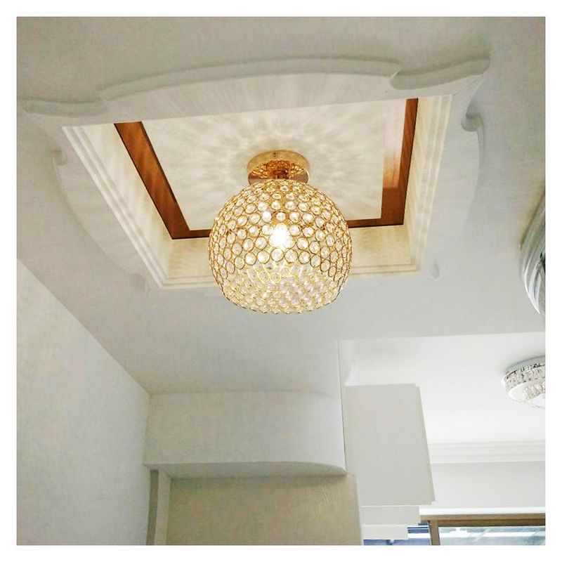 HOME NEAT - Moderna lámpara de techo cristal con sombra hierro ø15cm oro