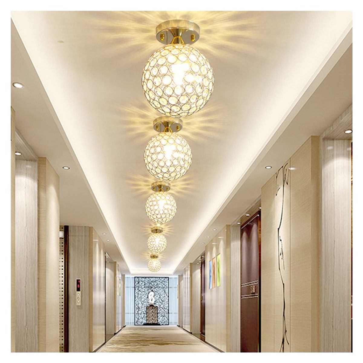 HOME NEAT - Moderna lámpara de techo cristal con sombra hierro ø15cm oro