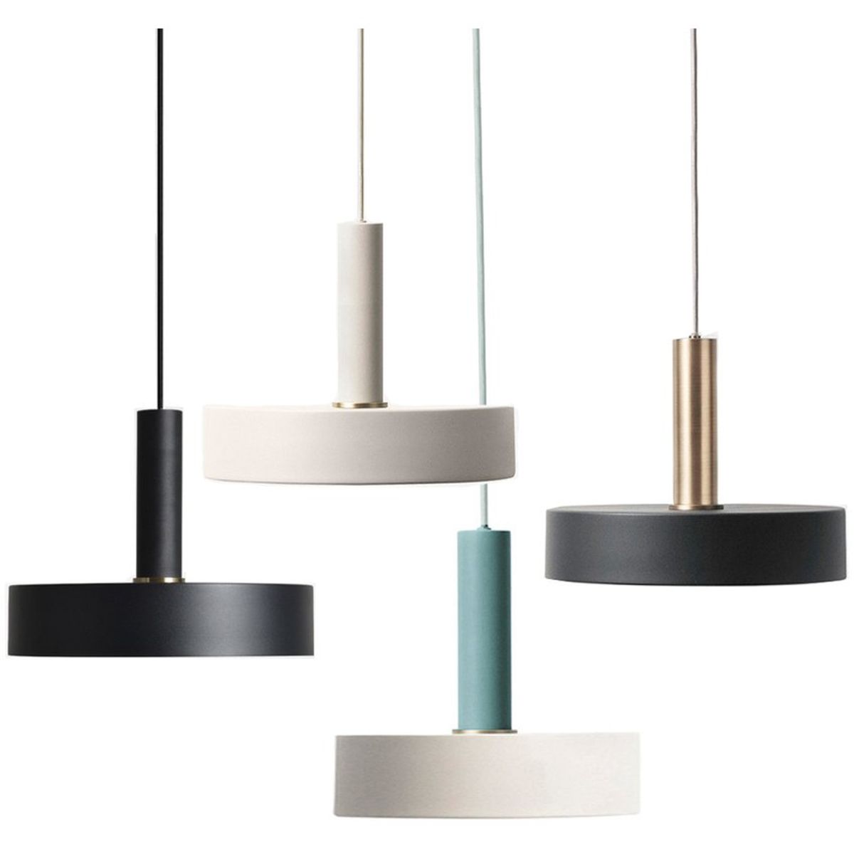 HOME NEAT - Lámpara colgante de techo de metal nórdica e27 ø30cm - Blanco