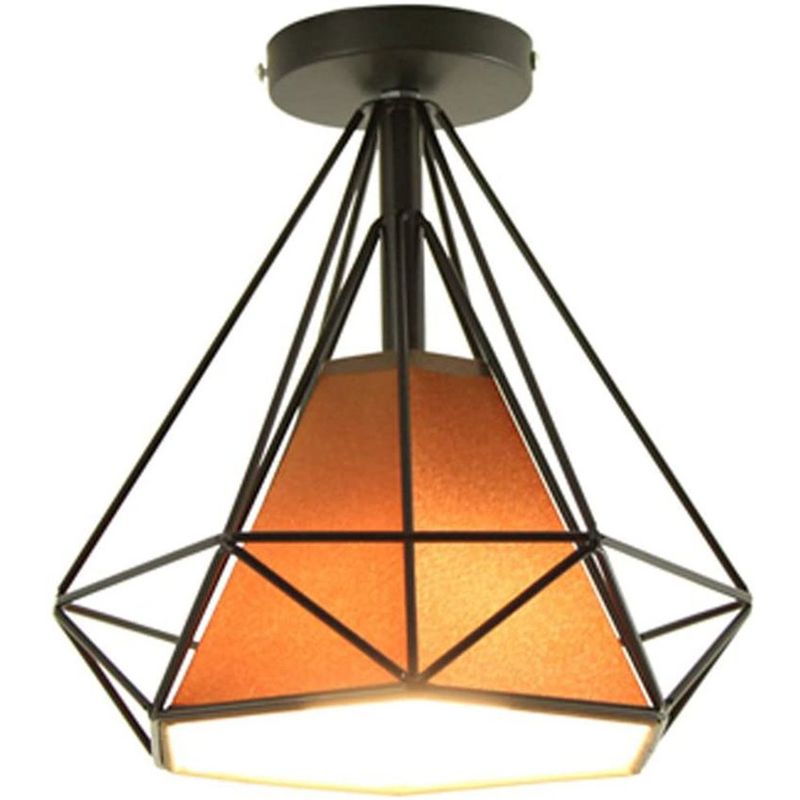 HOME NEAT - Lámpara colgante de techo retro ø25cm Diamante plafón luz E27 marrón