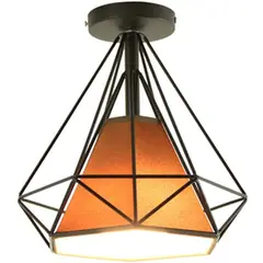 HOME NEAT - Lámpara colgante de techo retro ø25cm Diamante plafón luz E27 marrón