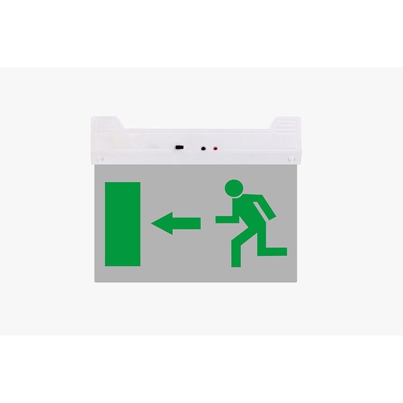 WANT - Señalética Led Emergencia Icono Verde acrílico Transparente 3w
