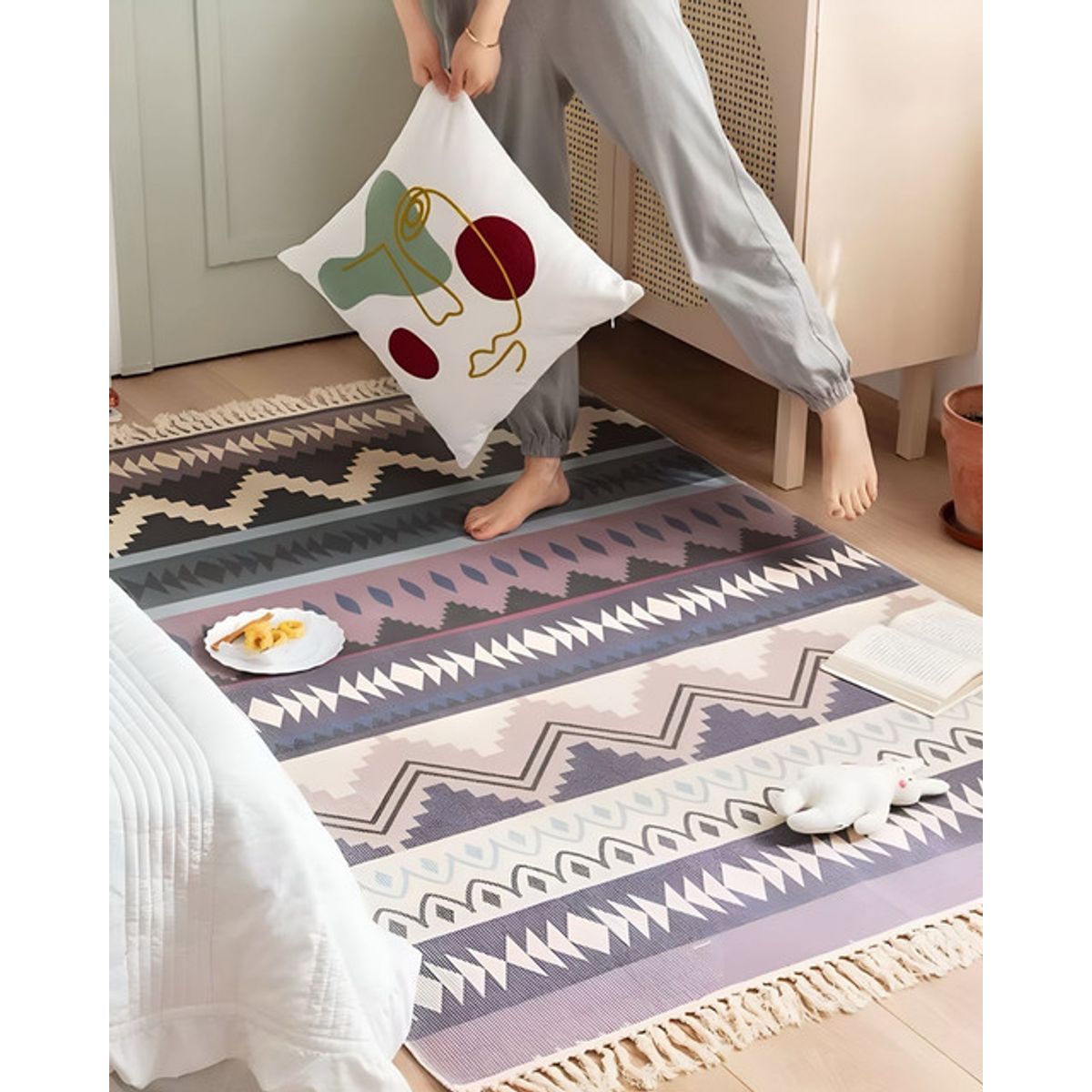 GENERICO - TAPETE ALFOMBRA DE LINO 160 X 200 ELEGANTES