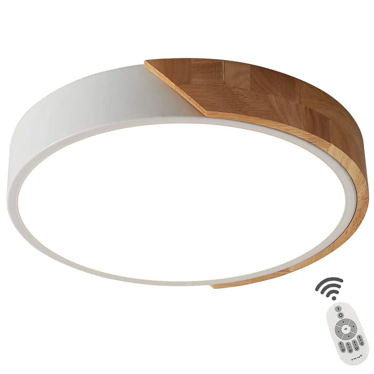 HOME NEAT - LED Lámpara de Techo Moderna Ø30cm Regulable con control remoto Blanco
