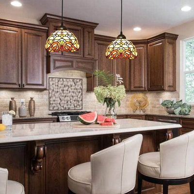 Imagen 2 del producto Lámpara colgante de vidrio Tiffany Barroco 20cm E27