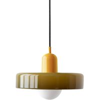 Lámpara Colgante de Techo Redonda de Vidrio 25cm E27 - Amarelo