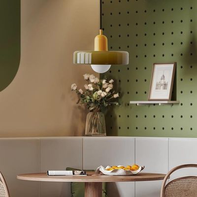 Imagen 2 del producto Lámpara Colgante de Techo Redonda de Vidrio 25cm E27 - Amarelo