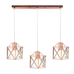 HOME NEAT - Lámpara de techo industrial vintage 3 luces E27 Rosa