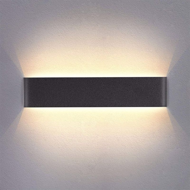 HOME NEAT - lámpara de pared led 14w moderna aluminio 36cm Negro Blanco Cálido