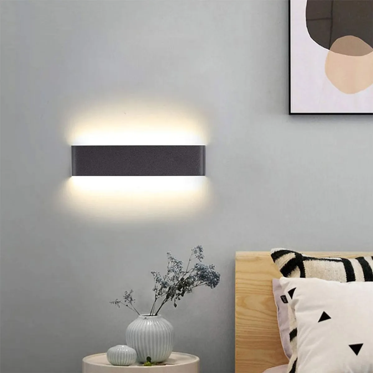 HOME NEAT - lámpara de pared led 14w moderna aluminio 36cm Negro Blanco Cálido