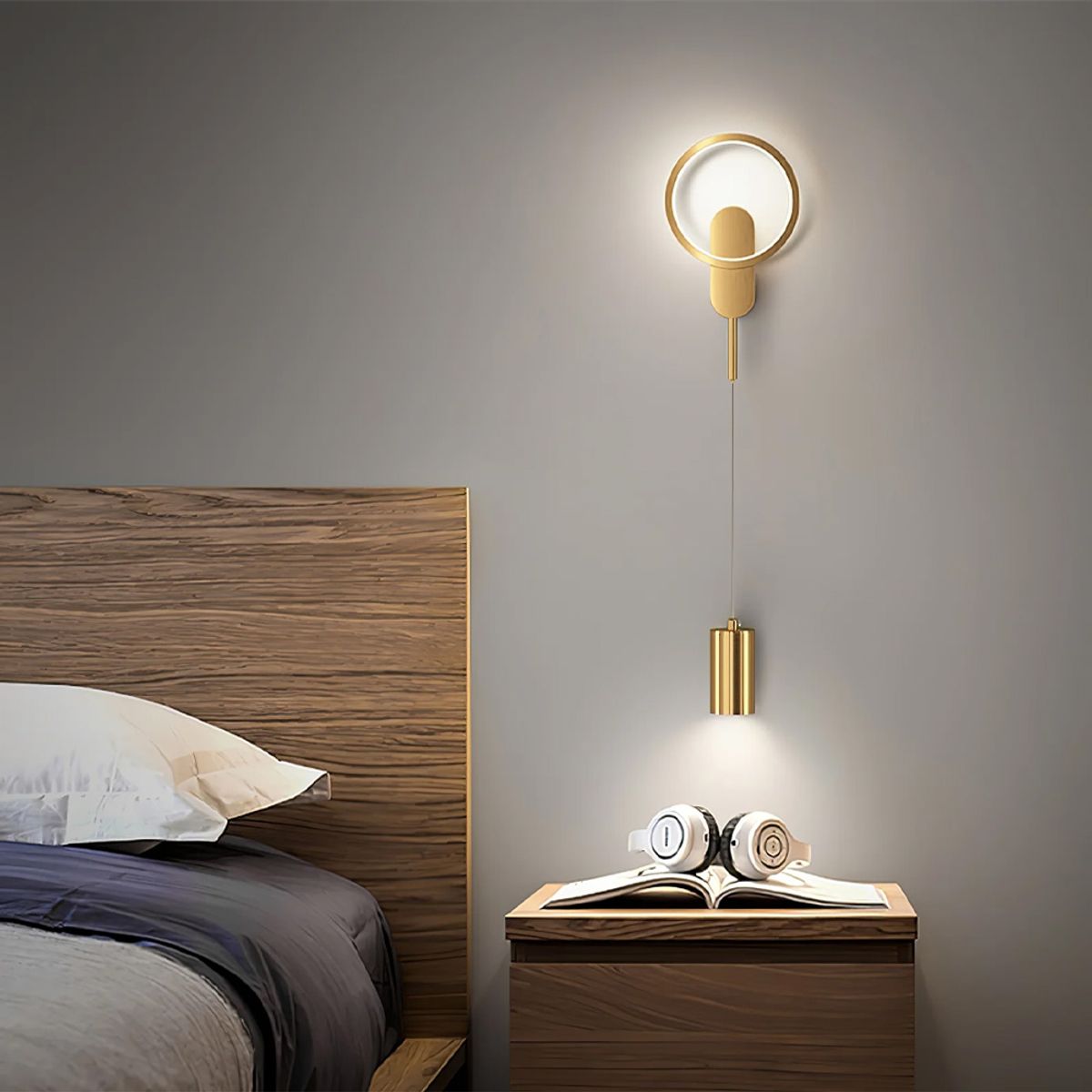Led aplique pared 3 color lámpara de pared para habitacion - Oro, marca HOME NEAT - Foto Principal