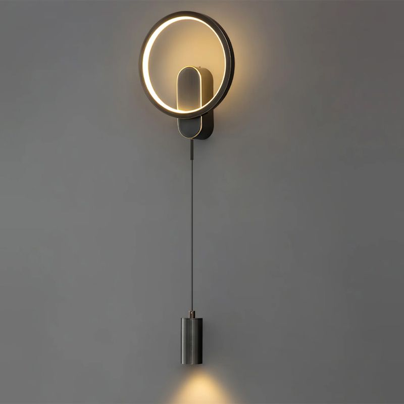 HOME NEAT - Led aplique pared 3 color lámpara de pared para habitacion - Negro