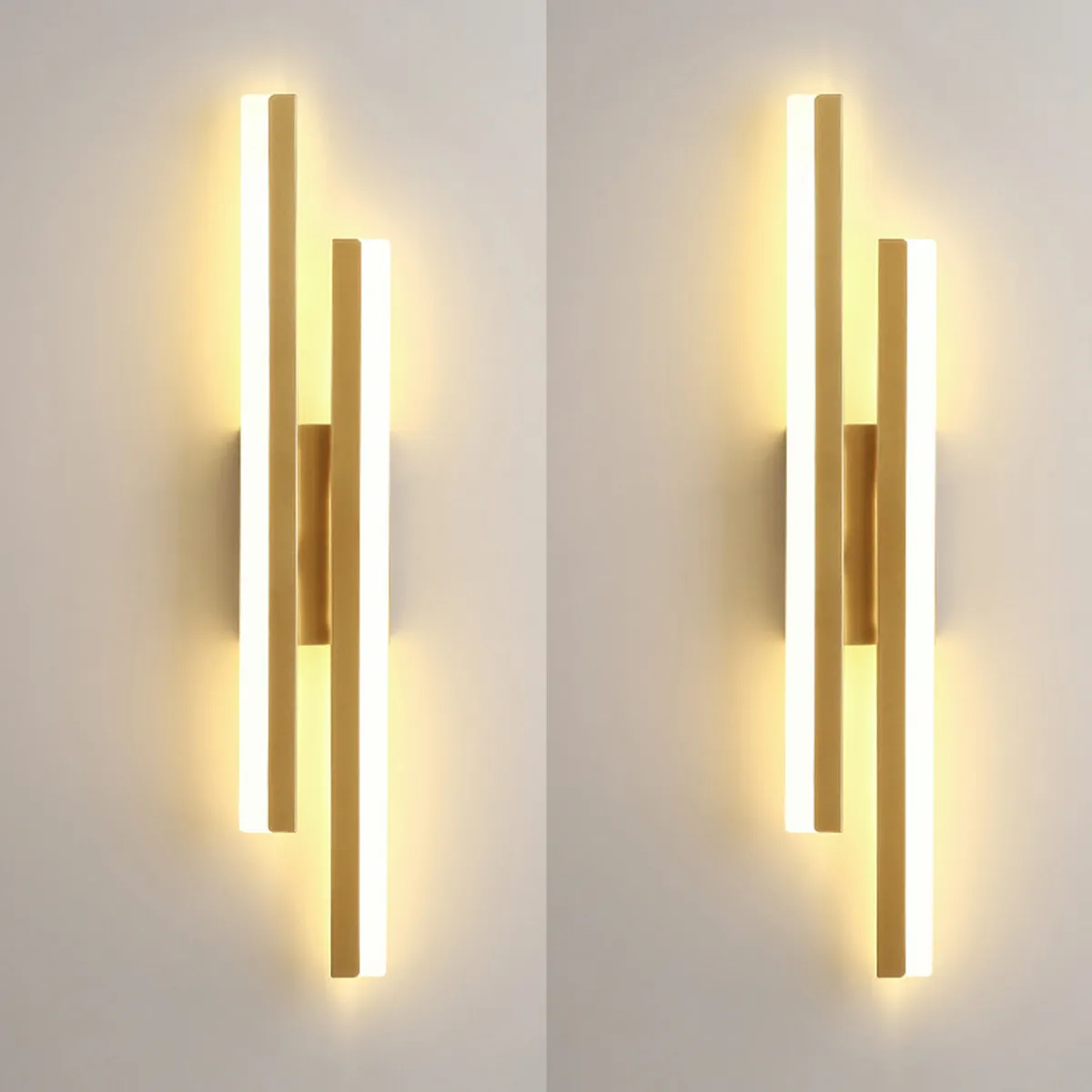 HOME NEAT - 2 Unidades Lámpara de pared LED 16W 3 colores Para Dormitorio - Oro