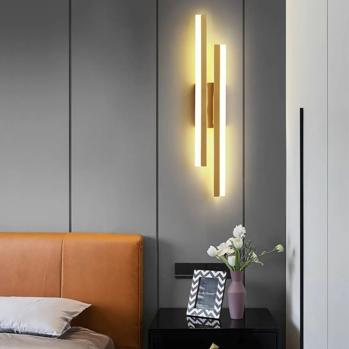 HOME NEAT - 2 Unidades Lámpara de pared LED 16W 3 colores Para Dormitorio - Oro