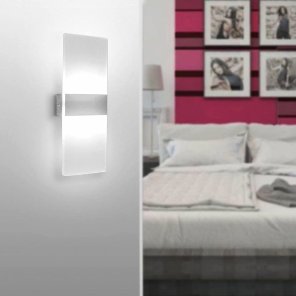 HOME NEAT - Home-neat luz lámpara de pared interior 6w moderna blanco frio