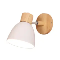 HOME NEAT - Apliques de pared madera moderno creativo lámpara e27 Blanco