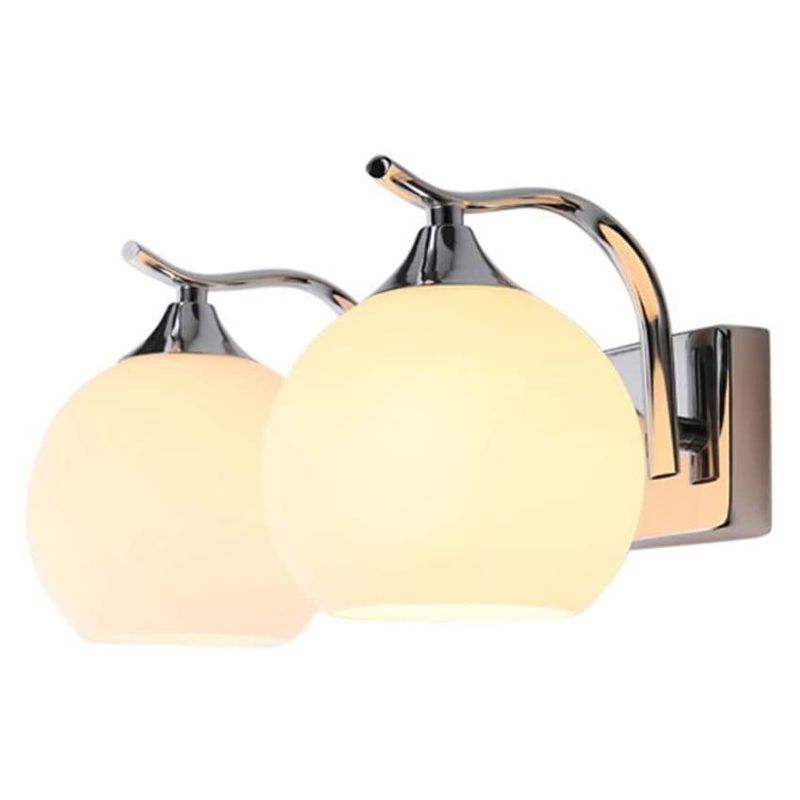 HOME NEAT - Lámpara de pared 2 luces moderno con pantalla de bola vidrio e27