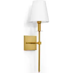 HOME NEAT - Lámpara de pared de Metal Tela E27 - Oro