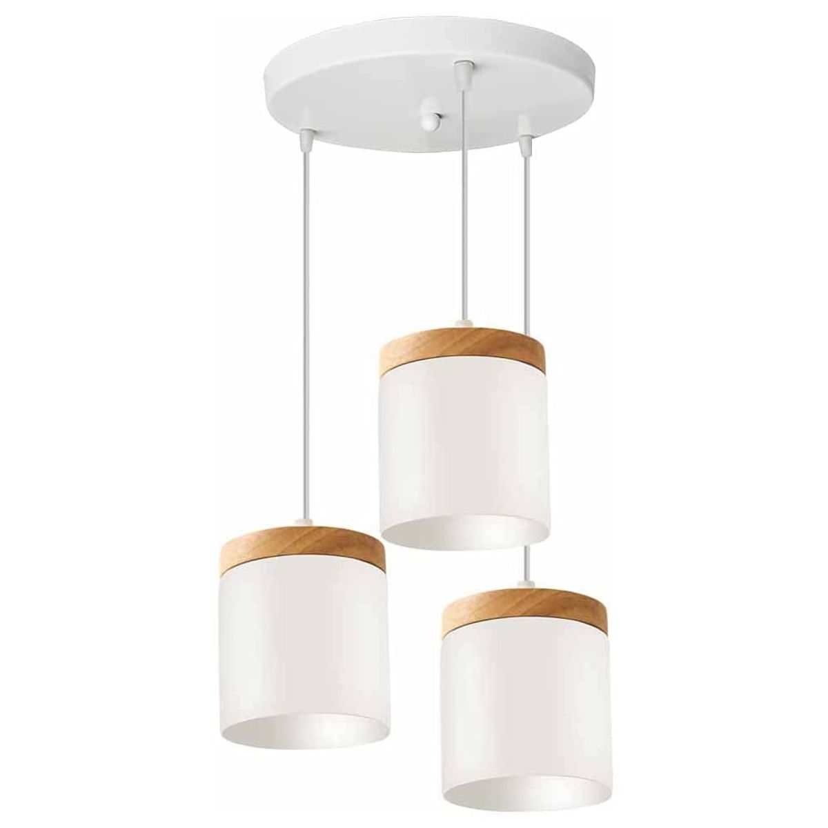 HOME NEAT - Nórdica E27 Lámpara colgante Moderno Lámpara de techo 3 Luces Blanco