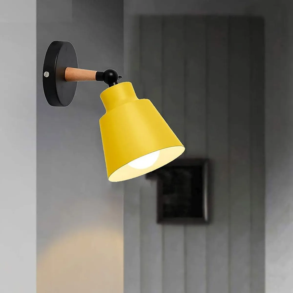 HOME NEAT - 2 Unidades Apliqué Metal Lámparas de pared modernas E27 - Amarillo