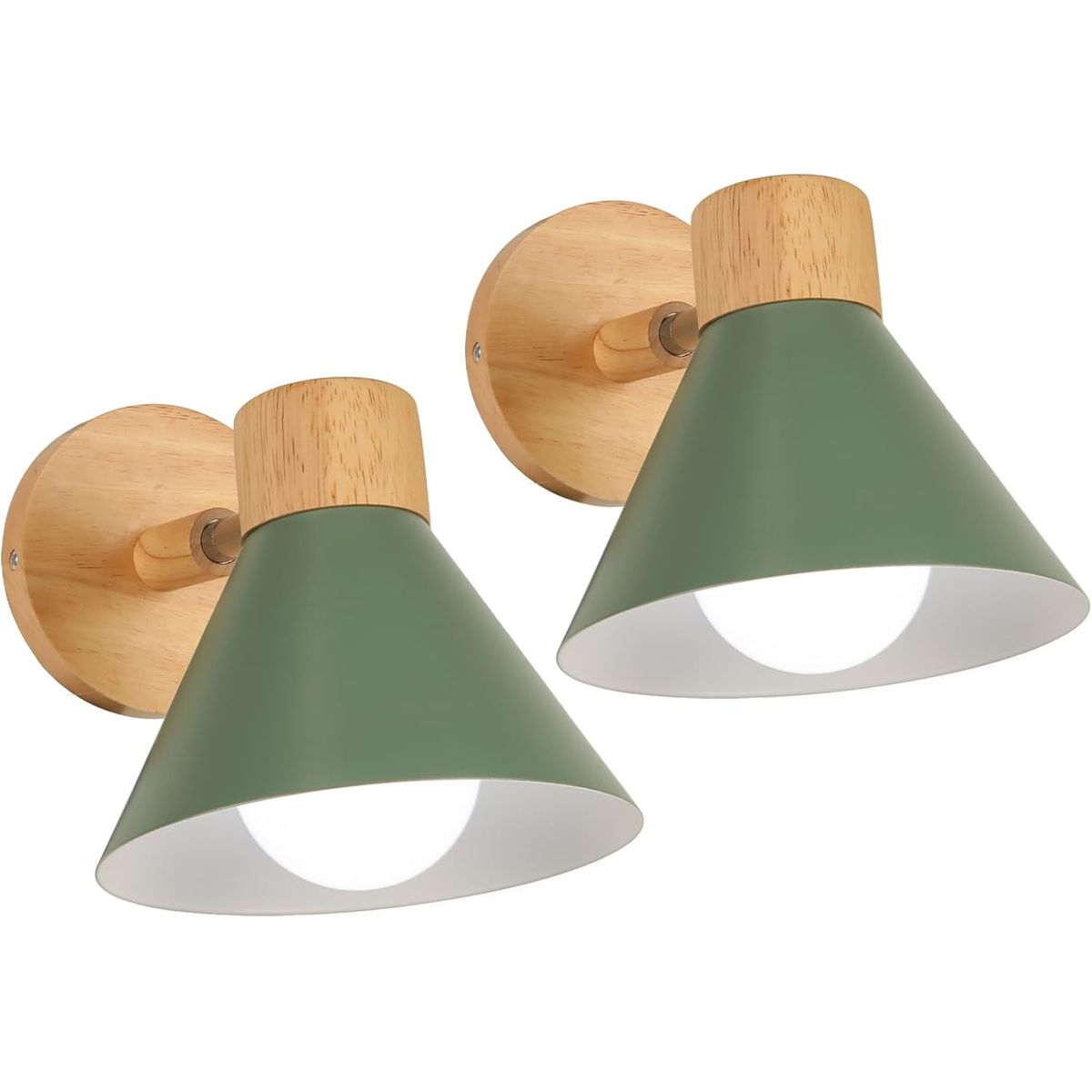 HOME NEAT - 2 Unidades Aplique de Pared Moderno E27 Ø18cm - Verde.