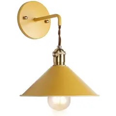 HOME NEAT - Aplique Vintage de pared lámpara metal e27 Amarillo