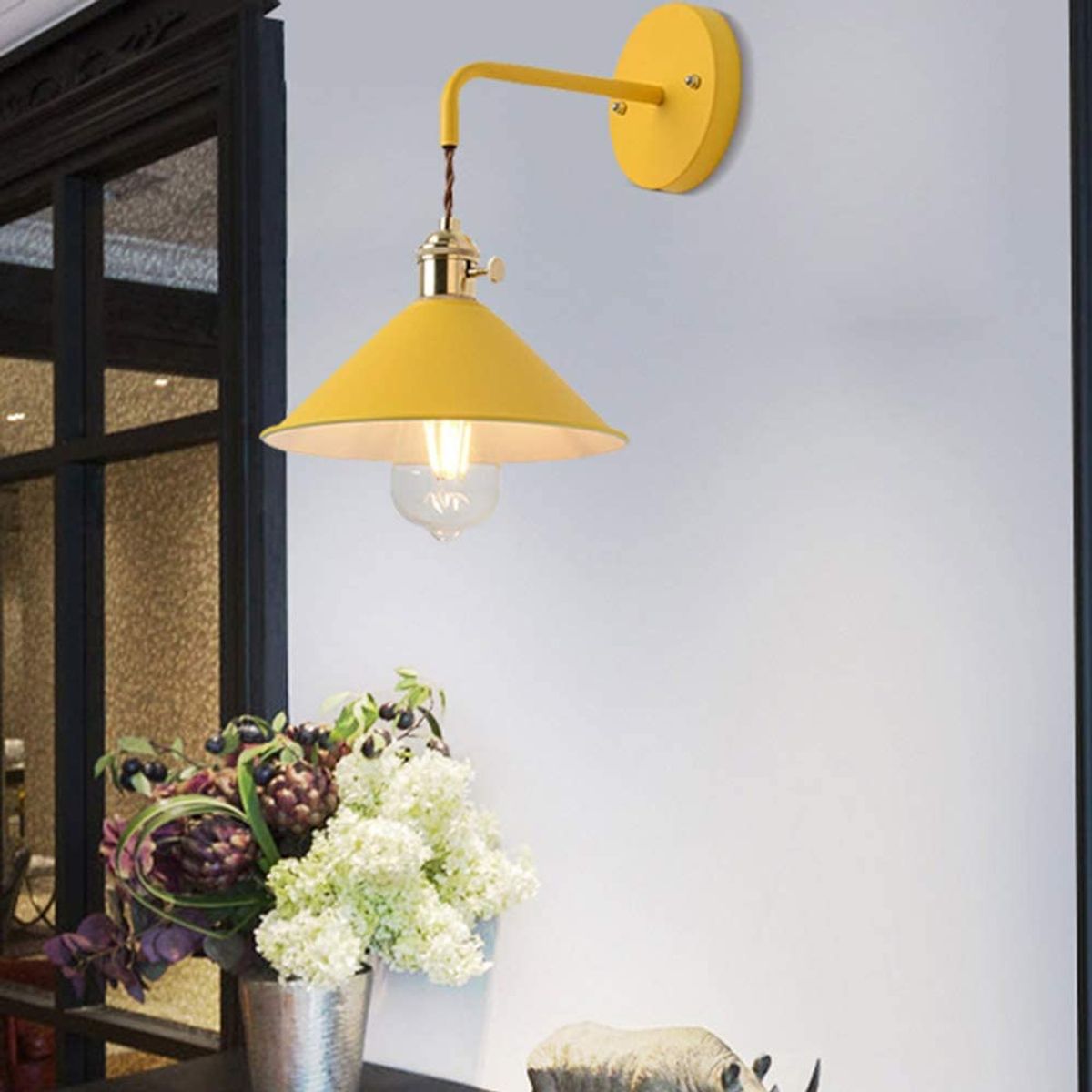 Aplique Vintage de pared lámpara metal e27 Amarillo, marca HOME NEAT - Foto 2