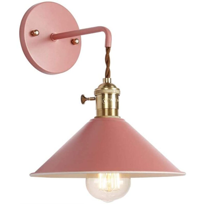 HOME NEAT - Apliques Vintage de pared lámpara metal e27 Rosa