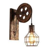 Home-neat lámpara de pared vintage de jaula hierro E27 bronce
