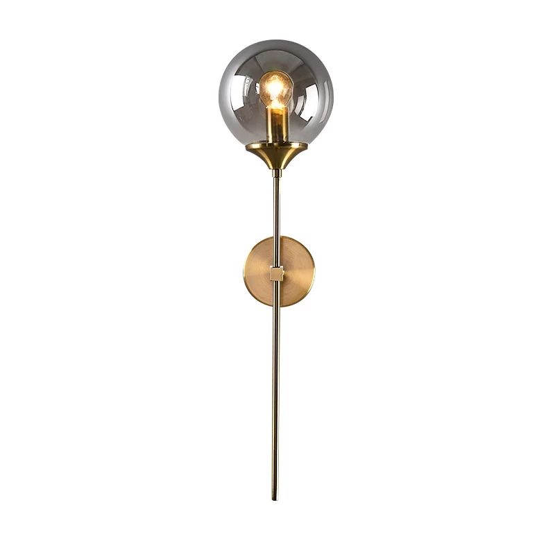 HOME NEAT - Lámpara de pared de vidrio vintage e14 Gris