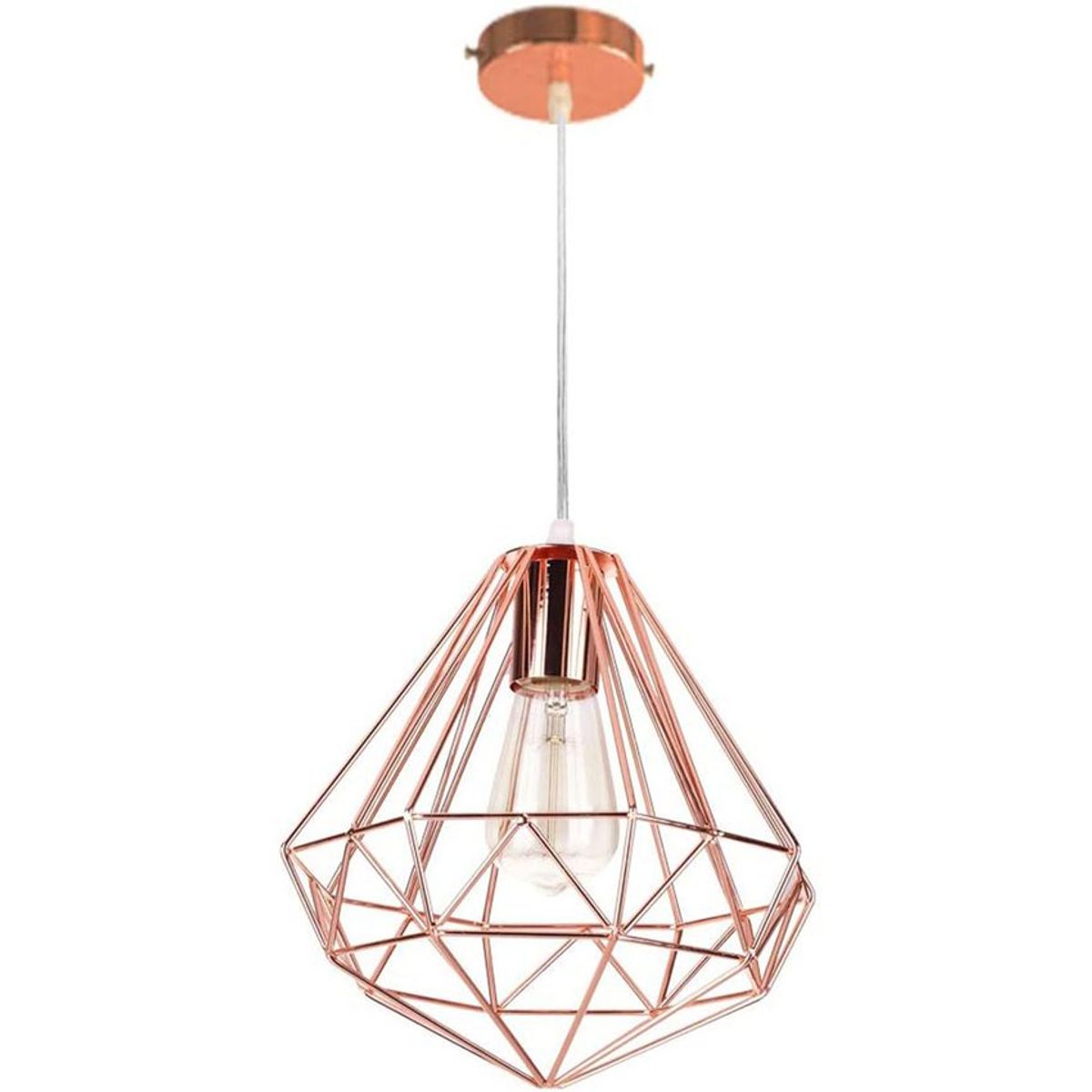 HOME NEAT - Lámpara de techo diamante lámpara de colgante ø26cm e27 oro rosa