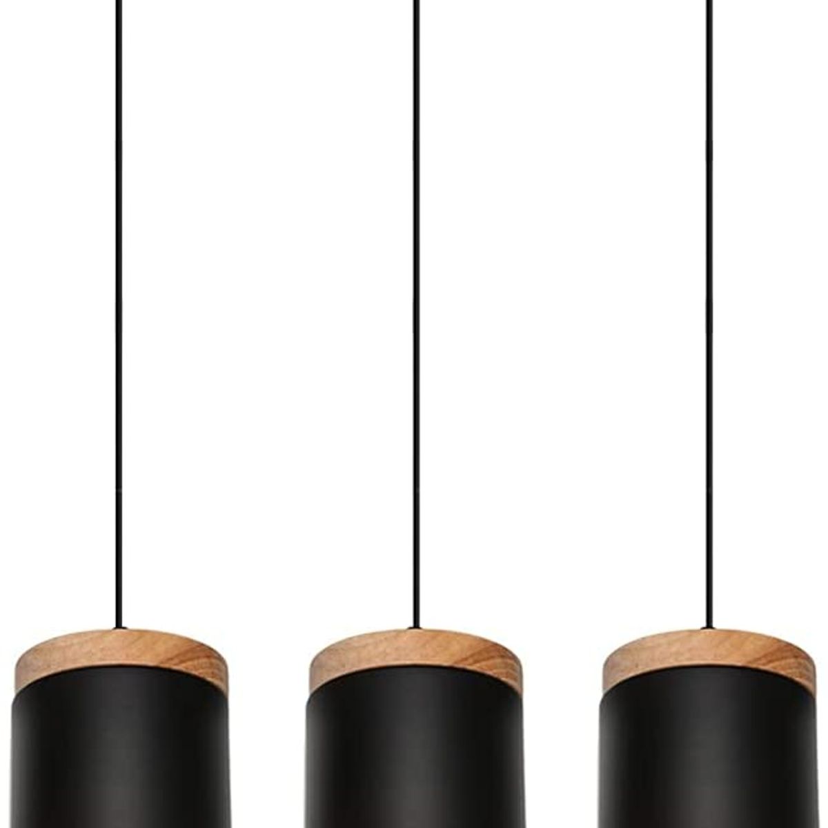 HOME NEAT - Nórdica E27 Lámpara colgante Moderno Lámpara de techo 3 Luces Negro