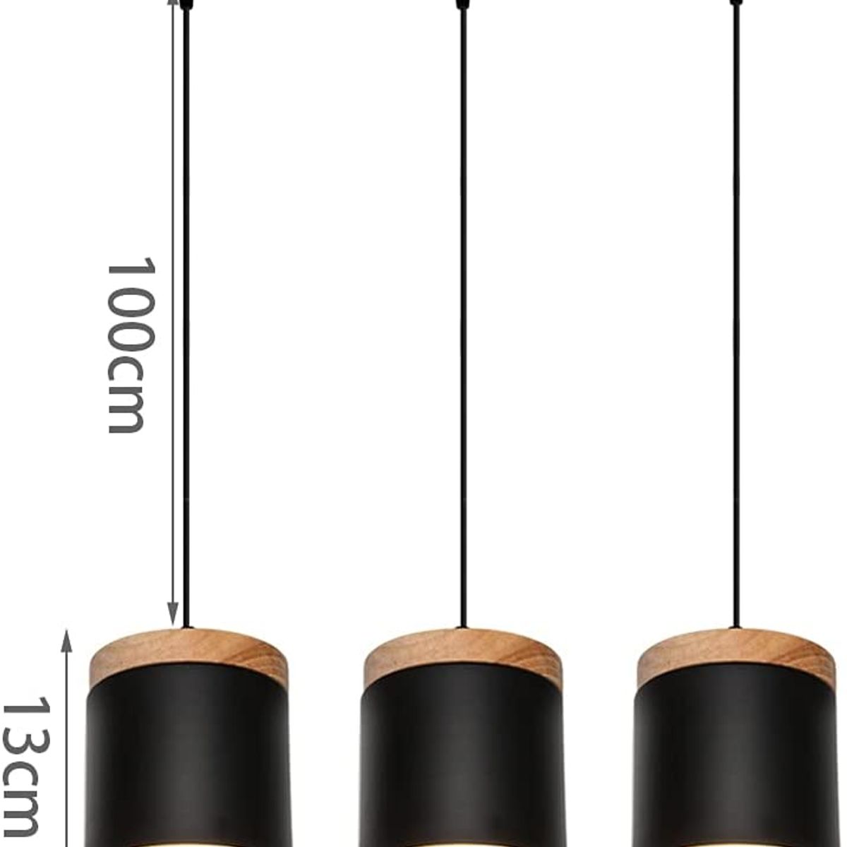 HOME NEAT - Nórdica E27 Lámpara colgante Moderno Lámpara de techo 3 Luces Negro