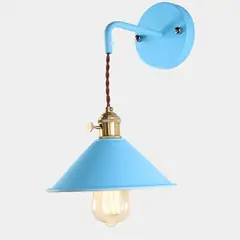 HOME NEAT - Aplique Vintage de pared lámpara metal e27 Azul