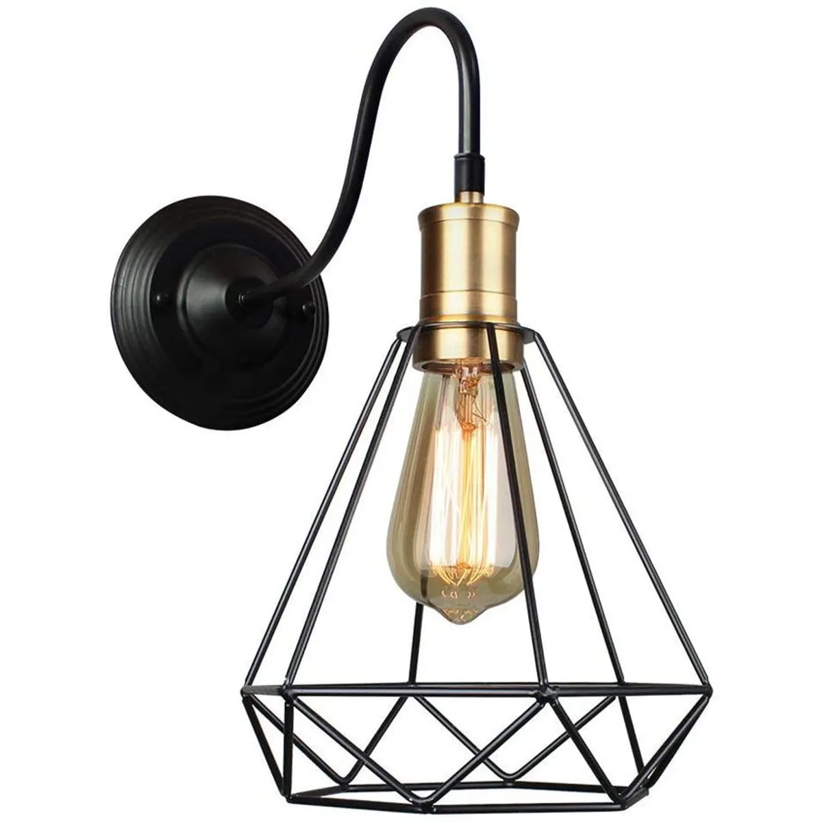 HOME NEAT - Home-neat vintage luz lámpara de pared industrial e27 ø 20 cm negro