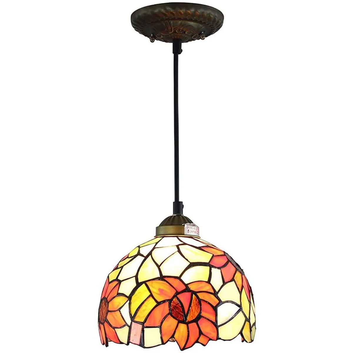 HOME NEAT - Tiffany colgante de luz pantalla de cristal girasol lámpara colgante