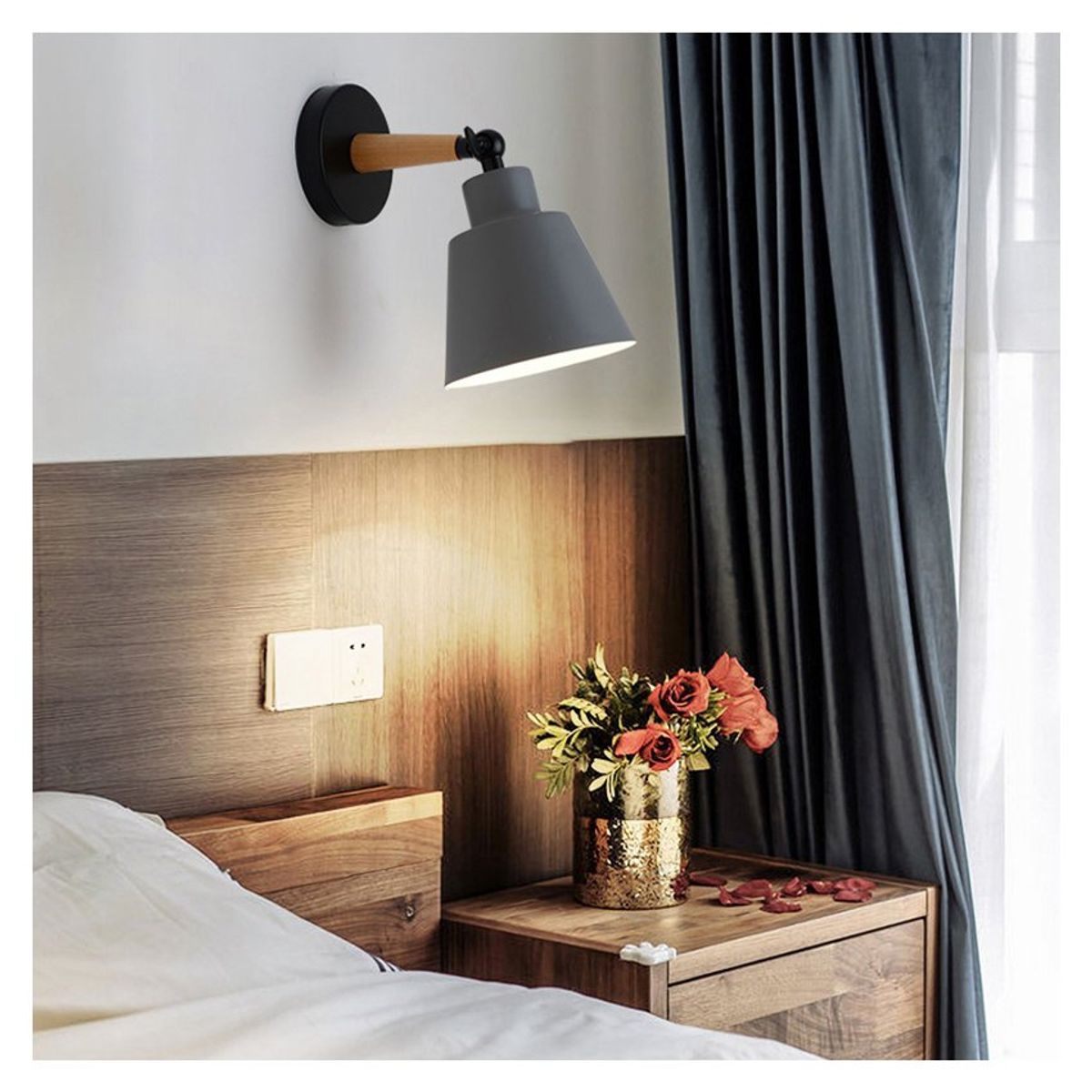 HOME NEAT - 2 Unidades Lámparas pared para dormitorio e27