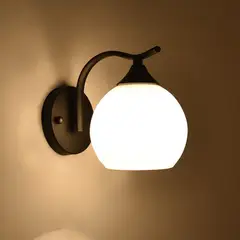 HOME NEAT - Lámpara de pared moderno con pantalla de bola vidrio e27 blanco